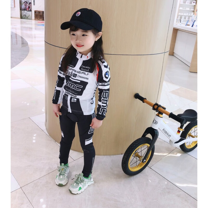 ZKHE夏季骑行服男女平衡车轮滑骑行透气速干长套装比赛表演服 黑色 春秋夏薄款 XXXS