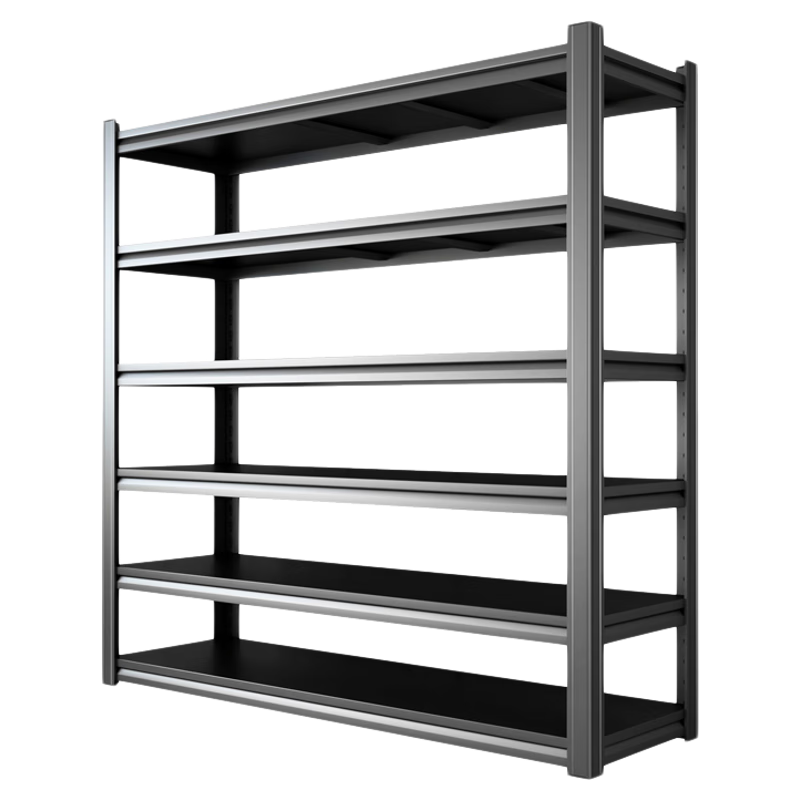 家用货架置物架多层落地阳台简易收纳架快递仓库储藏室碳钢储物架 5层-高183cm-磨砂黑-升级压型立柱 100*50