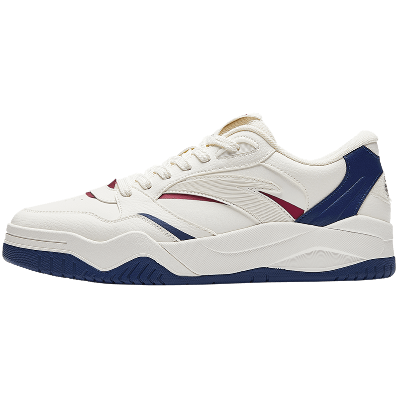 安踏樊振东同款波浪鞋丨板鞋男女同款厚底增高休闲滑板防滑百搭运动鞋 【波浪4-男款】象牙白/绀青蓝/红辣椒-1 42