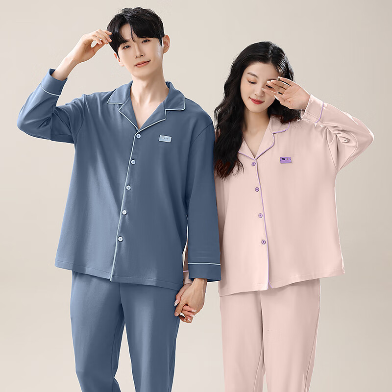 猫人情侣睡衣秋冬季2025新款100%棉男女士长袖简约高级轻奢家居服套装 3号男士家居服套装 100%纯棉 XL 【适合120-140斤】