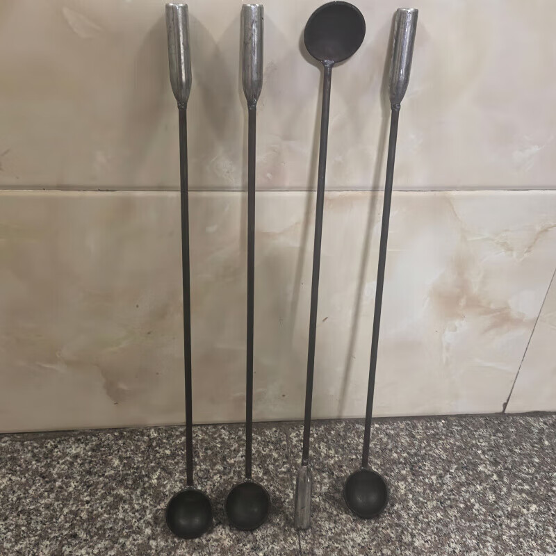 何佳功浇铸用打渣勺 实验室专用取样勺熔炉舀铝水铁水打渣勺子长柄