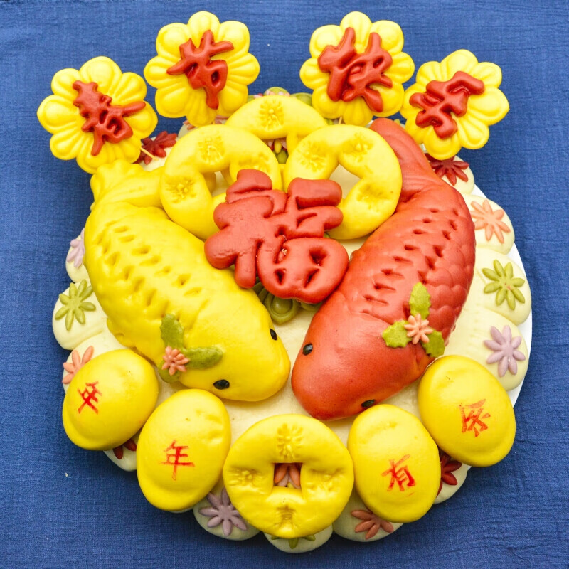 宜享健康胶东花饽饽结婚盆鱼面鱼婚庆春节年货礼盒山东大馒头手工 1款