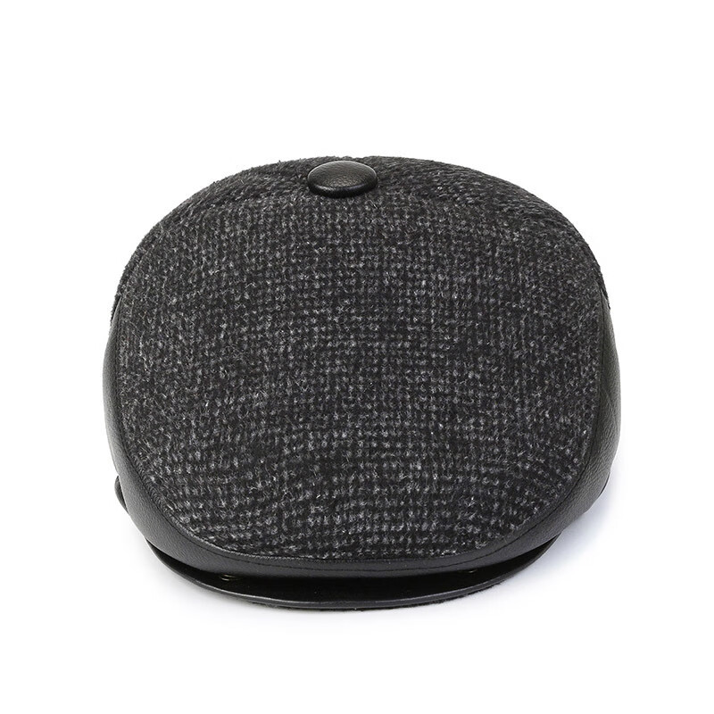 秋冬新款中老年帽子护耳爸爸爷爷保暖帽 咖啡 L(58-60cm)