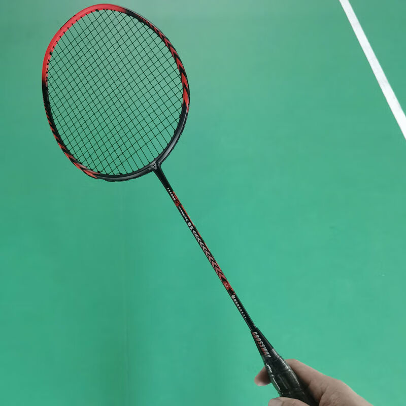 赛级进攻破风框二次成型定制高刚40t硬杆全碳素羽毛球拍 猎空玄红破风