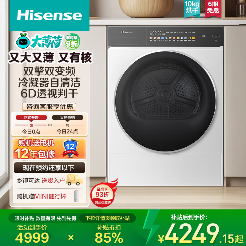 ���ţ�Hisense���ȱú�ɻ����� 10������������»� ˫��˫��Ƶ1:1����ת �ȱ���ë��DH100E3Q2 �Ծɻ��� ��ɫ