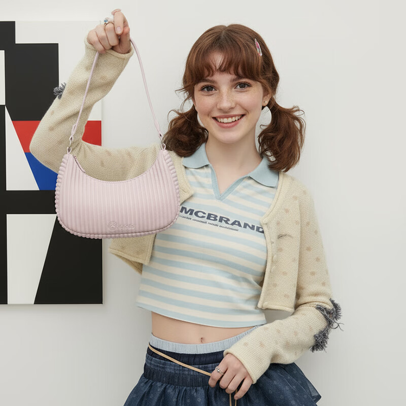 ONIMALS女士通勤百搭新月包云朵包单肩腋下包秋冬七夕月亮包 尼斯兰