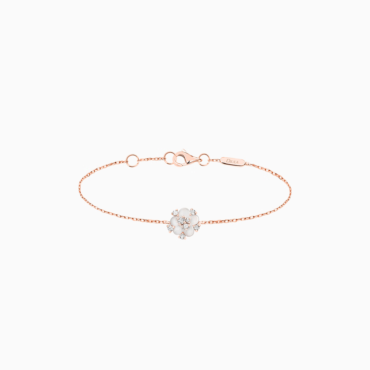 DJULA茱蕊珠宝花园樱花时尚叠戴轻奢18K金钻石手链玫瑰新年情人节礼物