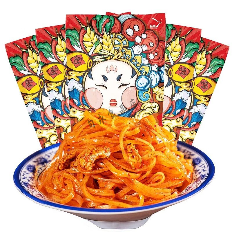 巨鹰 宝鸡擀面皮单包310g 红油凉皮陕西特产310g*2袋装真空速食 310g2袋