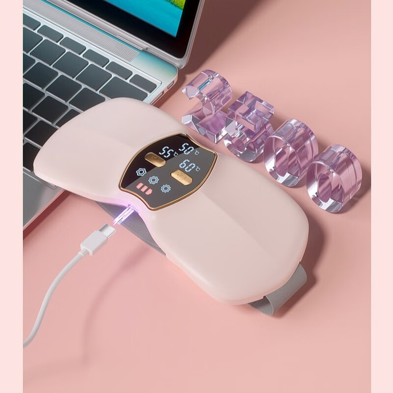 把卡把咔便携式多功能加热护腰腰痛理疗暖腰暖宫带发热保暖 按摩保健塑型身材 送女神亲友礼品代写贺卡 粉色网红款+礼盒代写贺卡