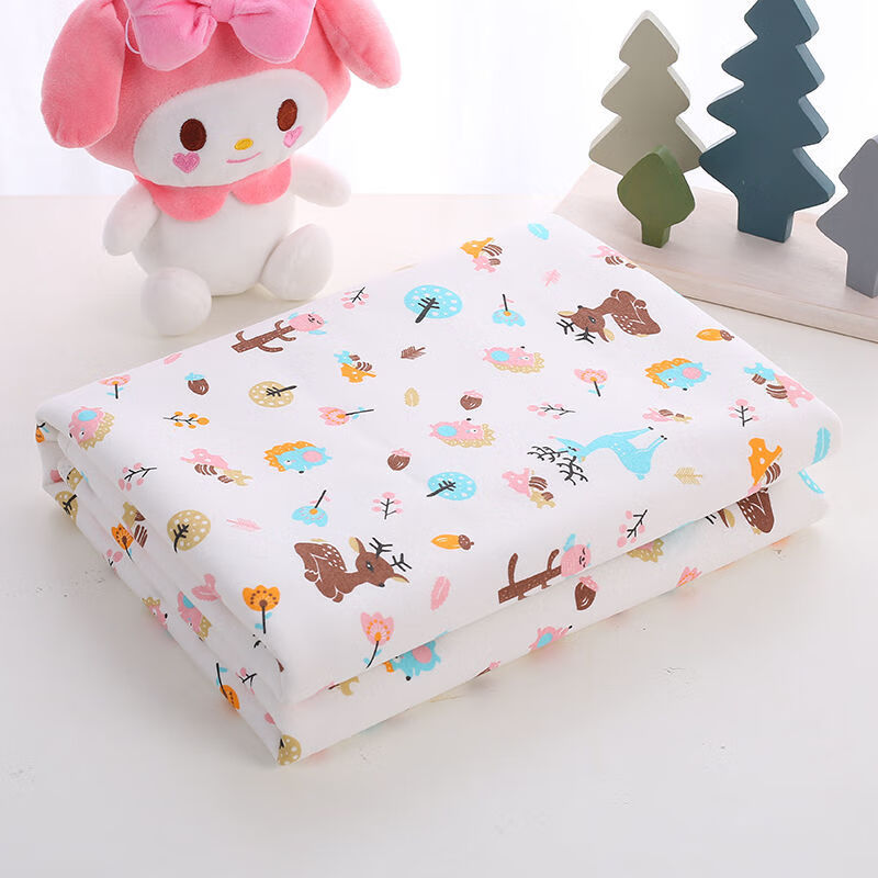 AILUKIA类纯棉婴儿童隔尿垫防水可洗大号双面防滑透气新生儿用品床尿垫 吉祥小鹿 【4条装】30*45厘米