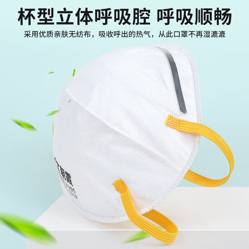 CX朝霞8088V杯型防尘打磨口罩头戴式带活性炭带呼吸阀门防颗粒物防灰尘煤矿喷漆电焊口罩立体加厚海绵条 朝霞杯型【无阀丨白色80只】立体式海绵条