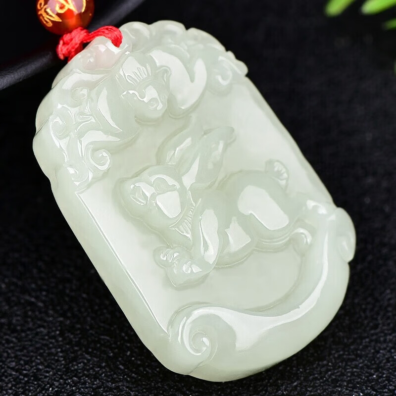 百星一月 和田玉生肖吊坠  男女款十二生肖属相玉佩 生肖兔