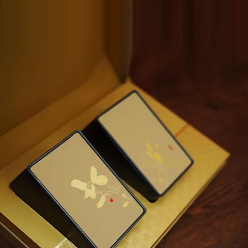 通用半斤装铁观音毛尖大红袍仙毫富硒茶龙井碧螺春空礼盒定制LOGO 岁禧经典（金色）双铁罐礼盒