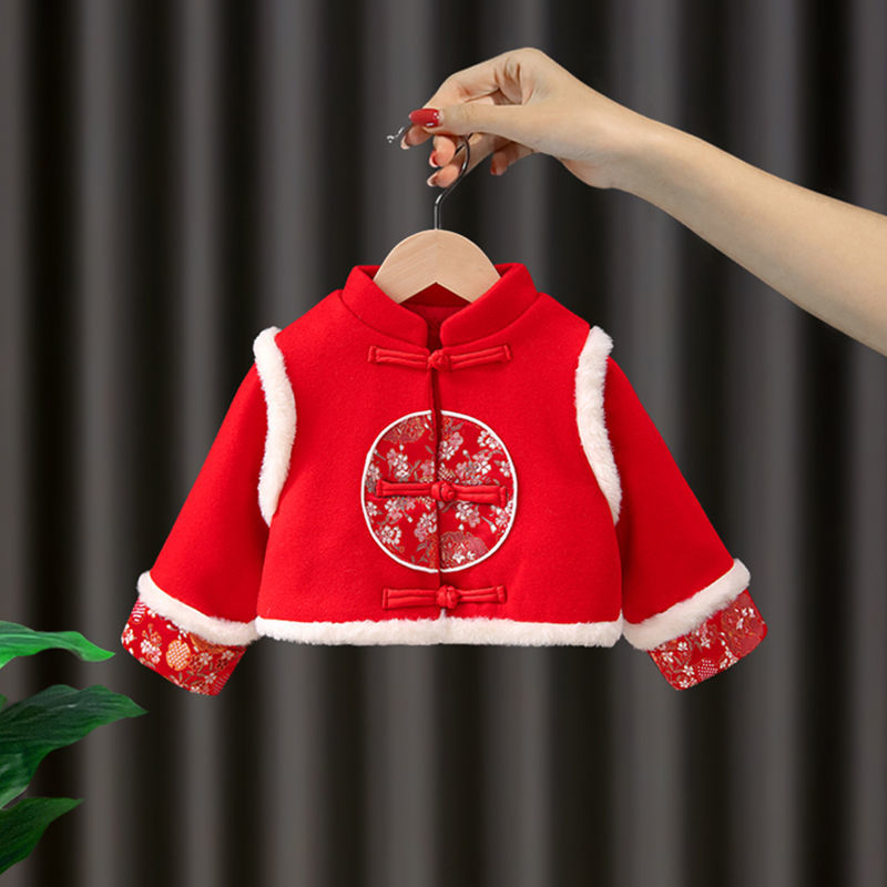 女宝宝拜年服 女童拜年服冬装加厚女宝宝套装小童装新