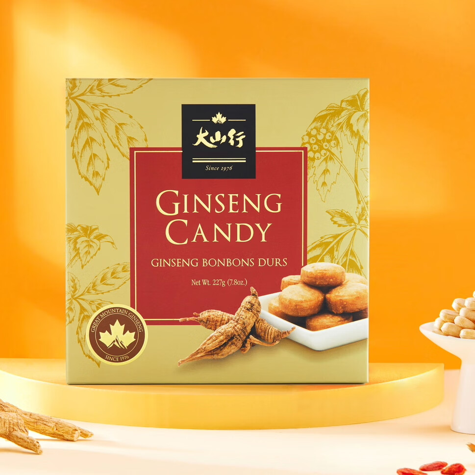 大山行【原装进口】加拿大西洋参硬糖227g日常滋补营养保健正品花旗参粒 西洋参硬糖 227g*1盒 【原装进口】