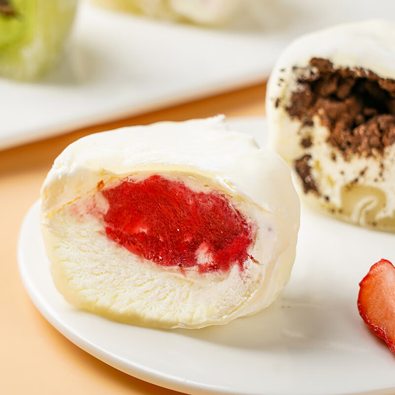 盛京天禄雪媚娘爆浆大福冰皮糯米糍动物奶油抹茶草莓蓝莓风味夹心蛋糕甜品 芒果2+草莓2+奥Li奥2+抹茶2+蓝莓2 80g 10盒