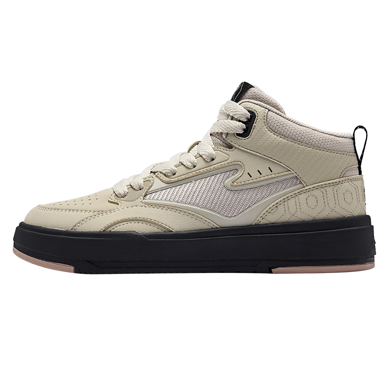 鸿星尔克男鞋高帮板鞋冬季新款厚底加绒棉鞋休闲鞋男子运动鞋子契约4.0 浅雾灰 43