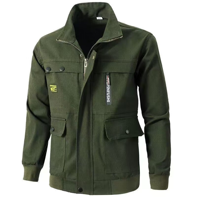 纯棉工作服套装单件加厚耐磨电焊防烫汽修春秋焊工工装劳保工地服 430藏蓝上衣 XL /175【建议110-130斤】