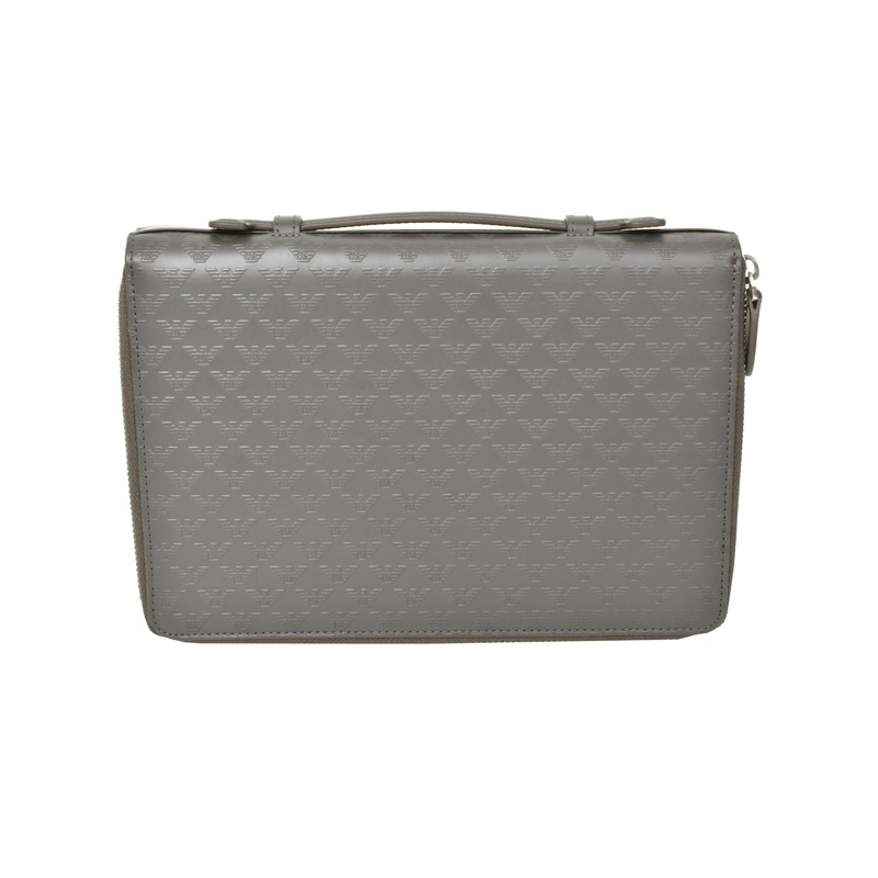 armani 阿玛尼包包男士logo印纹手拿包y4r032c043龙年奢饰品潮牌 灰色