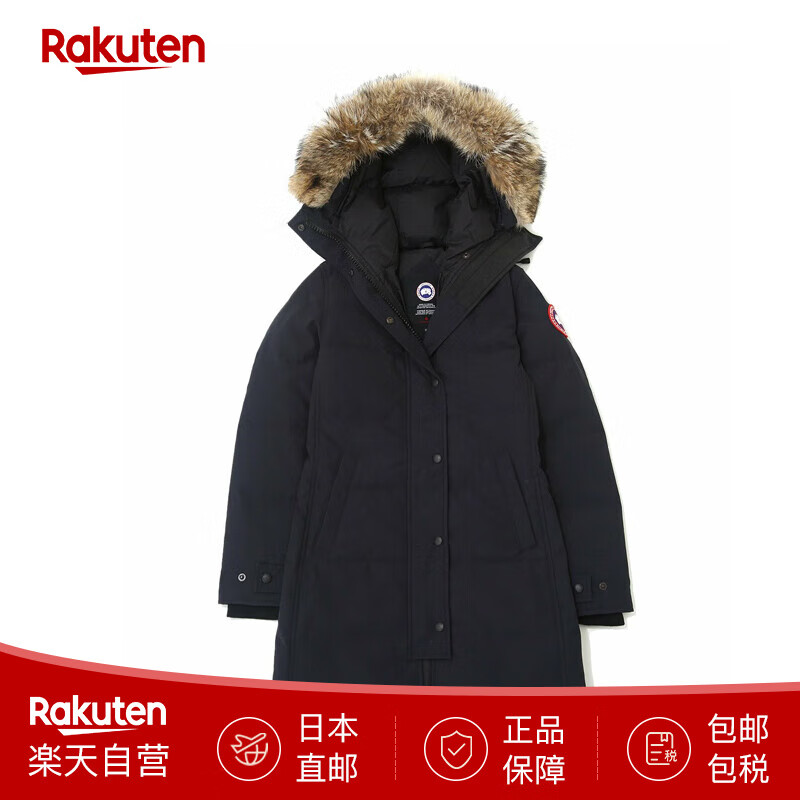 加拿大鹅CANADA GOOSE长款羽绒服女式厚外套连帽2302JL-SZ 日本直邮 海军蓝 S