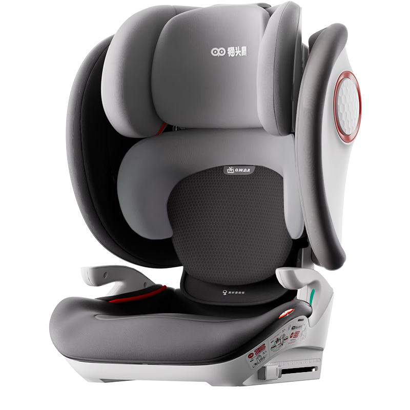 貓頭鷹安全座椅兒童3-12歲大童汽車加寬加高可折疊妙拓深空黑-新國標(biāo)