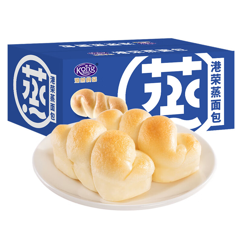 港荣港荣 蒸面包 营养早餐手撕面包零食好吃的休闲食品 奶酪芝士450g .