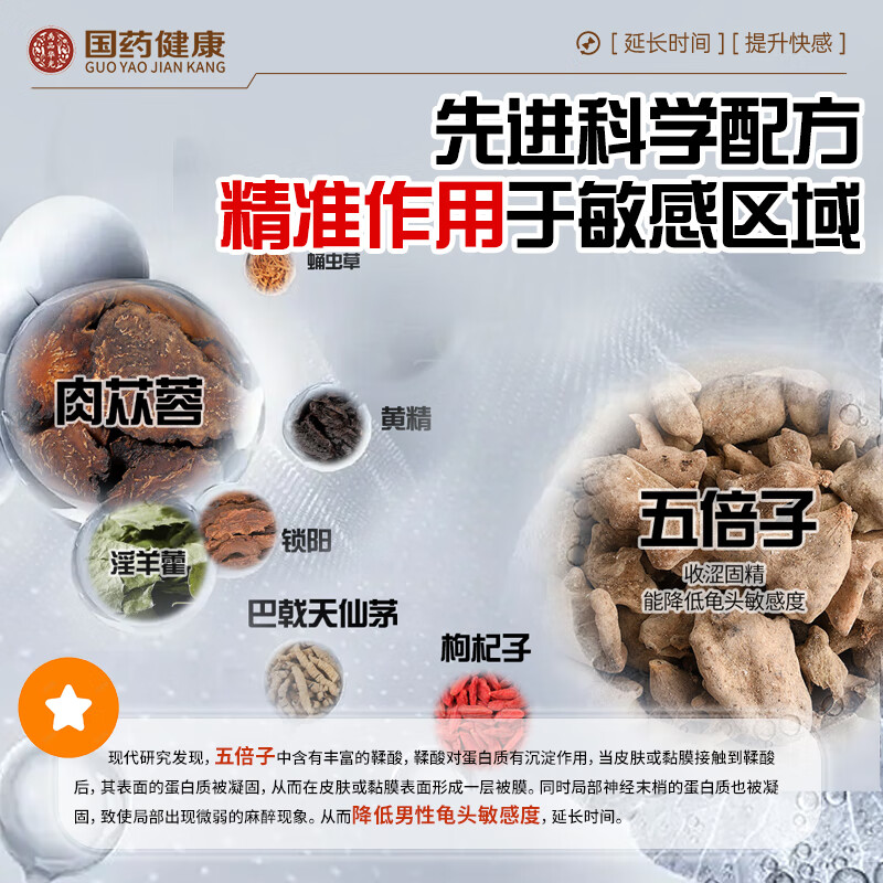 国药健康延时增大增粗持久龟头敏感早泄射精快久插不射男用乳软膏男科用药 3支180g【100%特效降敏 无校可退】顺丰包邮