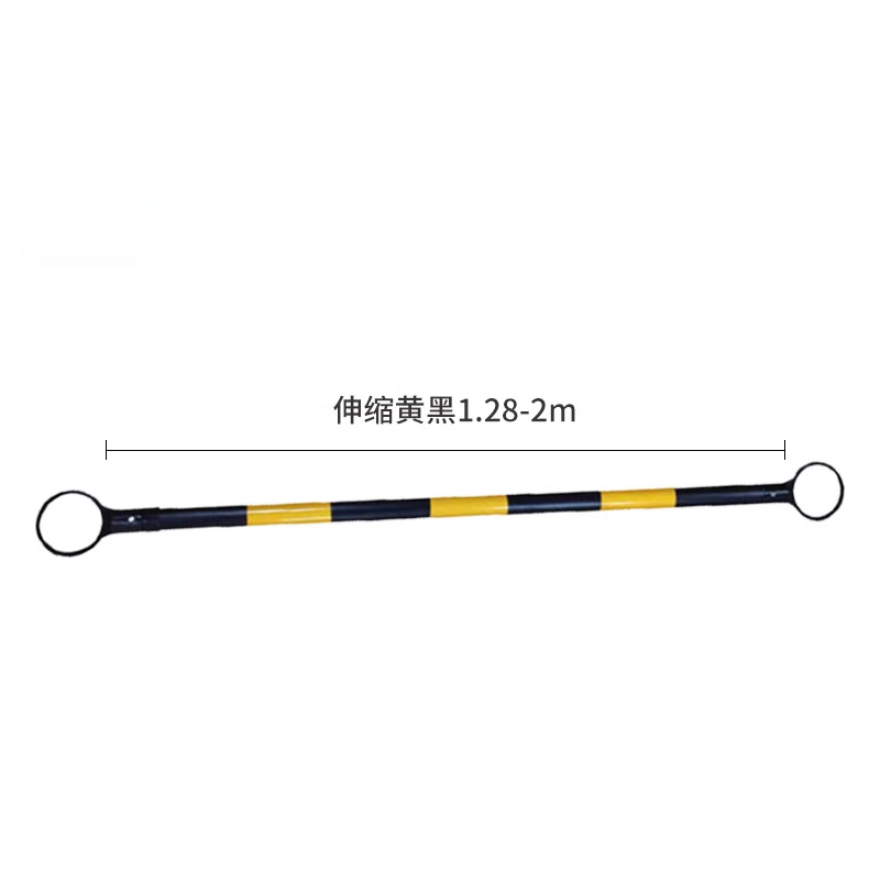 欧汉（OUHAN）路锥连接杆伸缩杆PVC反光杆警示杆路锥塑料套杆隔离墩固定连接杆 10根伸缩黄黑2m