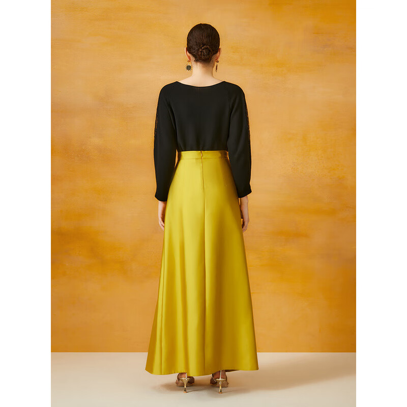 Song of Song歌中歌夏季黑色莱赛尔纤维镂空工艺毛织上衣 黑色 XL 42