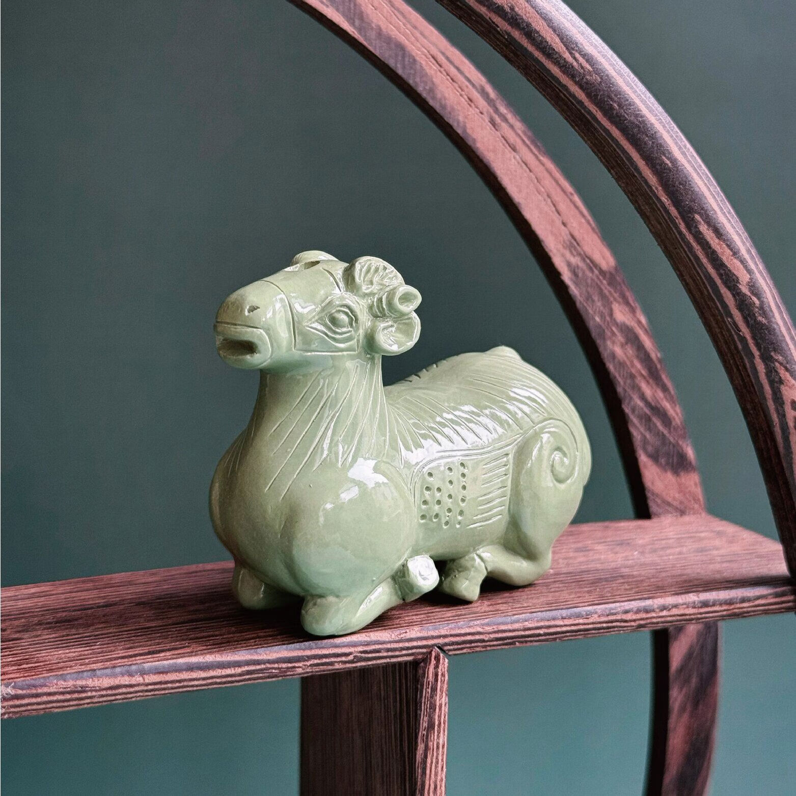 南京六朝博物馆文创立体冰箱贴六朝青瓷系列青瓷羊南京摆件伴手礼 青瓷羊