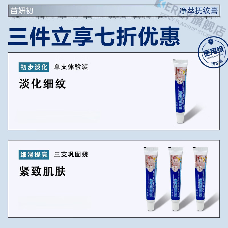 KERLY苗妍初净萃抚纹膏【官方旗舰】紧致抗皱淡化法令纹肥胖纹川字纹 【巩固装】买三赠二 5支装 官方直售