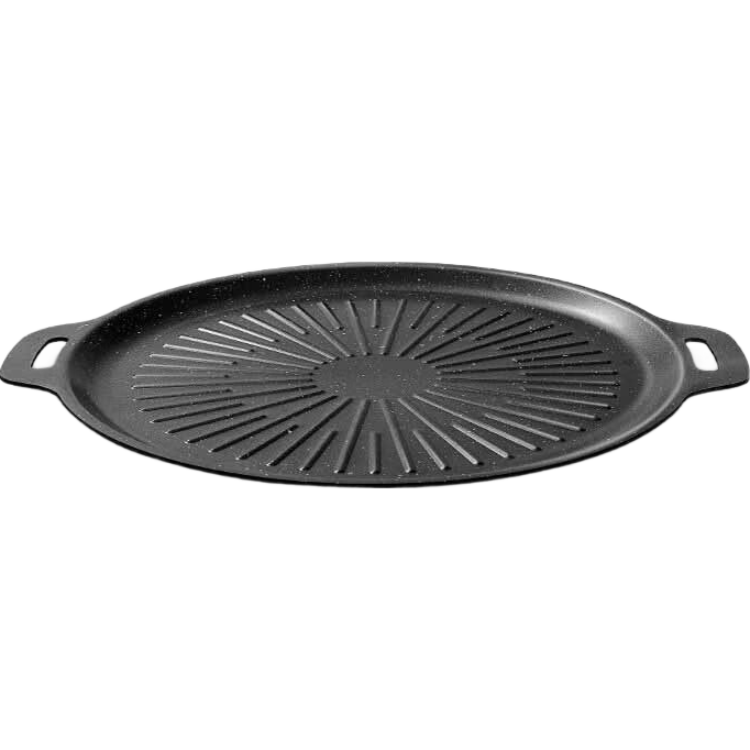 麦饭石烤肉盘家用不粘锅铁板烧韩式烤肉锅电磁炉卡式炉户外烤盘 太阳花烤盘32cm