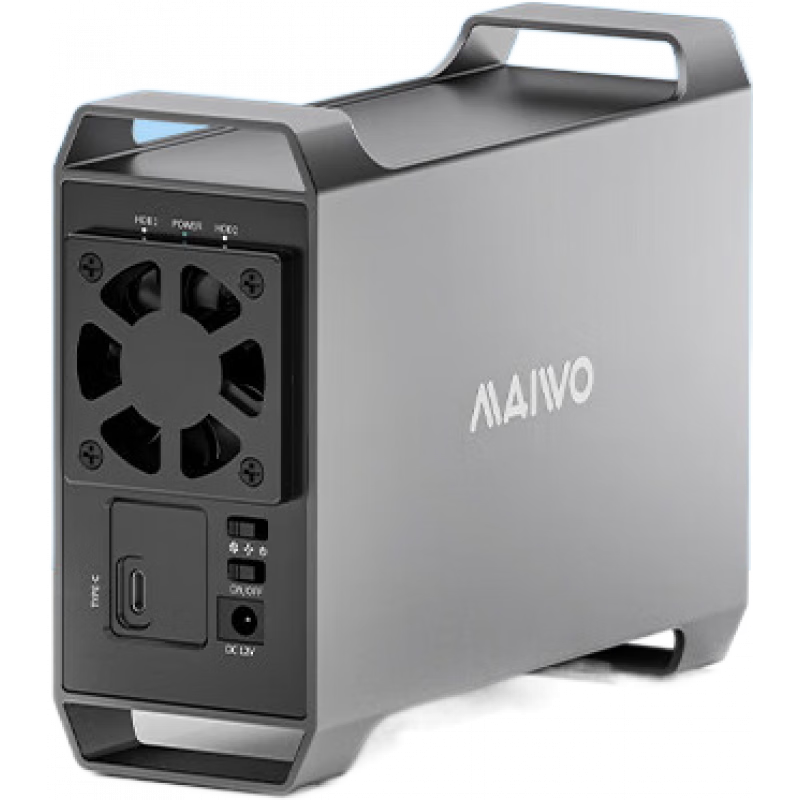 麥沃摋暨硬盤盒機(jī)械盤外接盒raid固態(tài)存儲(chǔ)磁盤陣列柜sata雙盤位硬盤盒?晟 擴(kuò)容柜【2盤位__Type-C口-不帶陣列】配4A攵