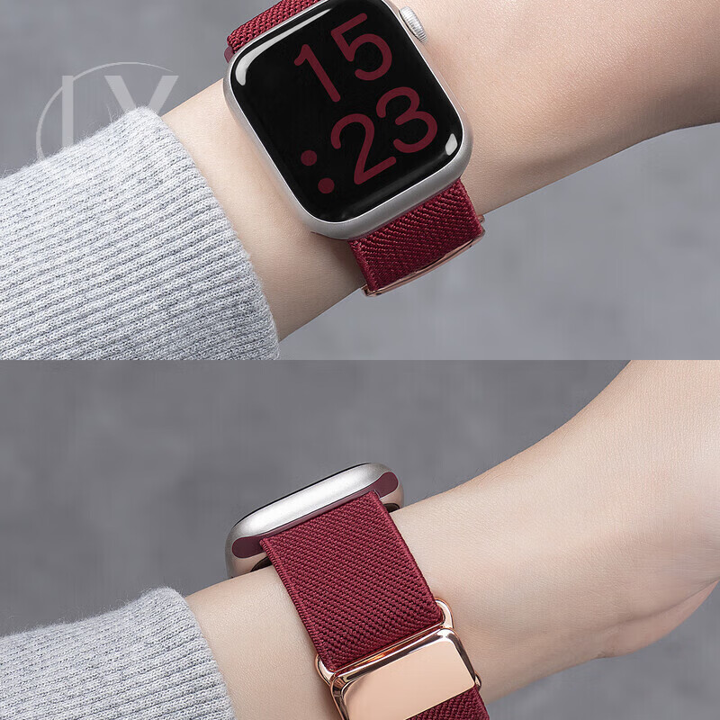 适用苹果S10表带新款iwatch9手表applewatch8金属磁吸尼龙编织S11运动男女SE3简约透气腕带ultra2 烟紫色 适用ultra1/2/3 49mm