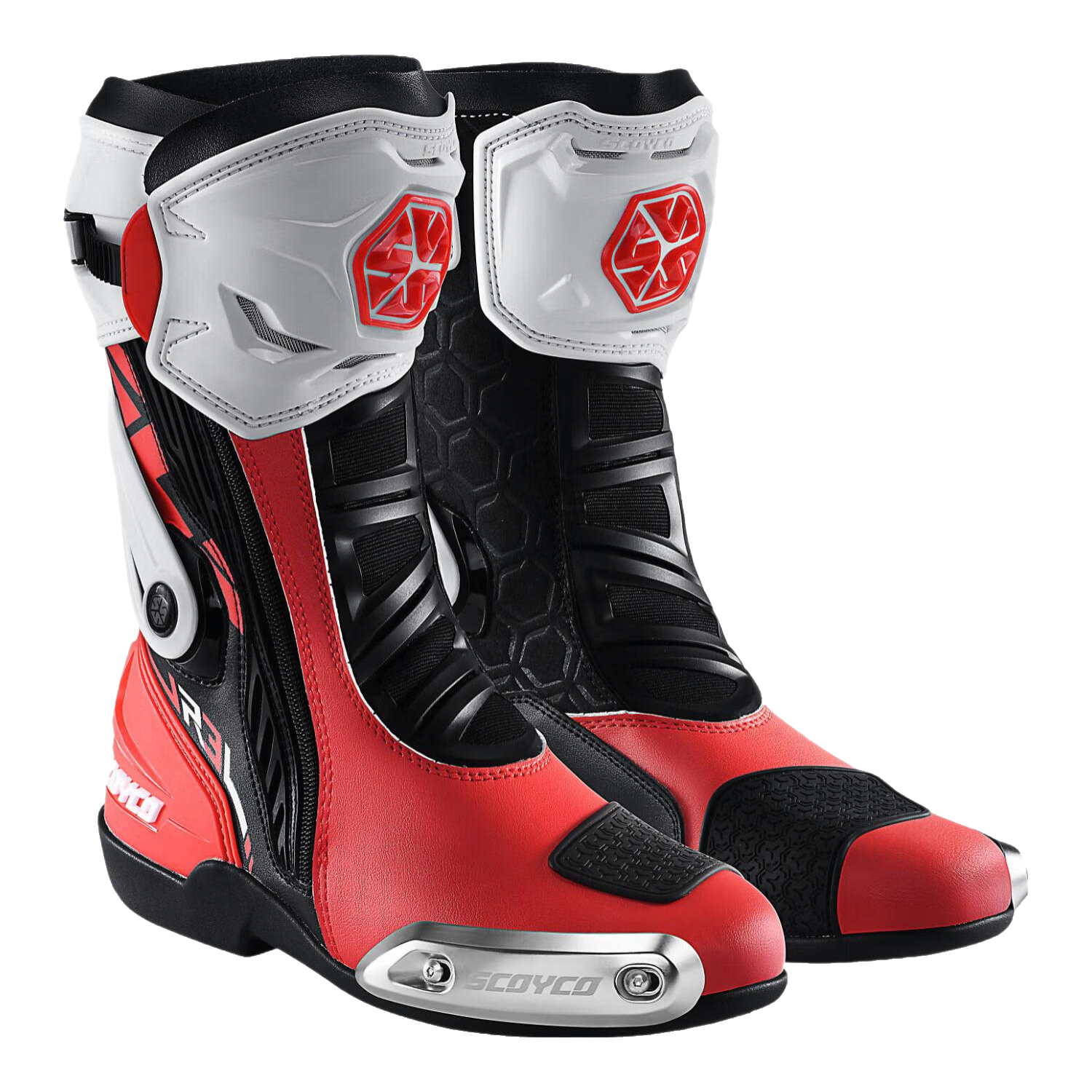 赛羽街跑骑行靴机车防摔鞋女骑士竞赛公路赛车鞋男款四季竞技靴MR003 原力红【男款】 43