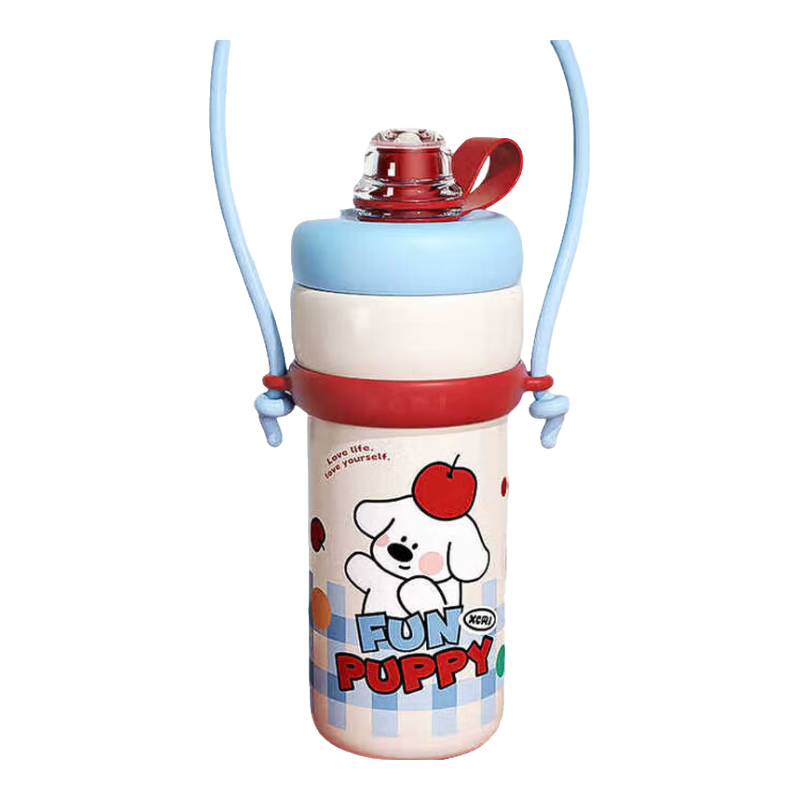 小茶日记童梦奇遇保温杯大容量时尚多巴胺冰霸杯便携吸管水杯水壶 派对粉700ml