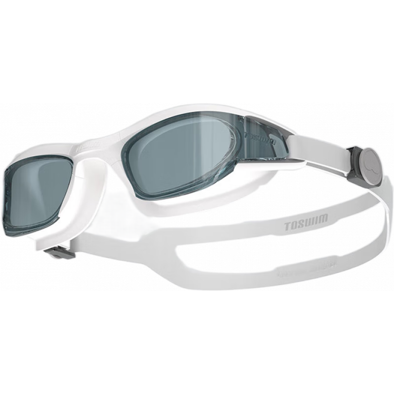 拓勝(TOSWIM)大框泳鏡高清防水防霧泳鏡男款成人眼鏡潛水鏡裝備 冰霜海域無鍍膜 平光