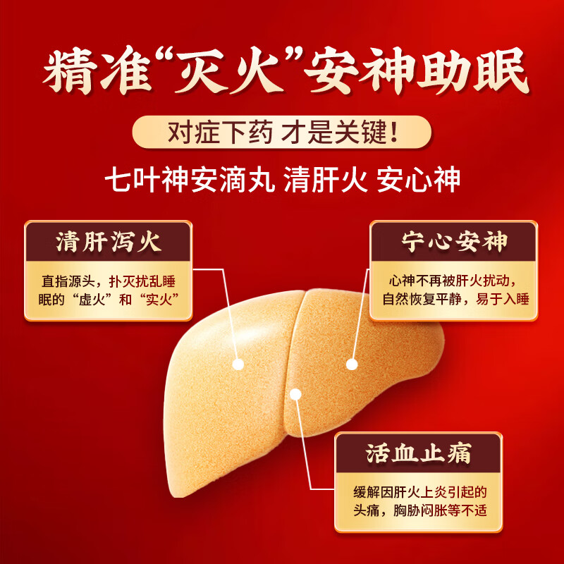[金七]七叶神安滴丸 50mg*36丸 1盒装 大药房 清肝降火养心安神乏力用于肝火旺导致的失眠多梦易醒正品云南治疗失眠 清火初体验/约3天量