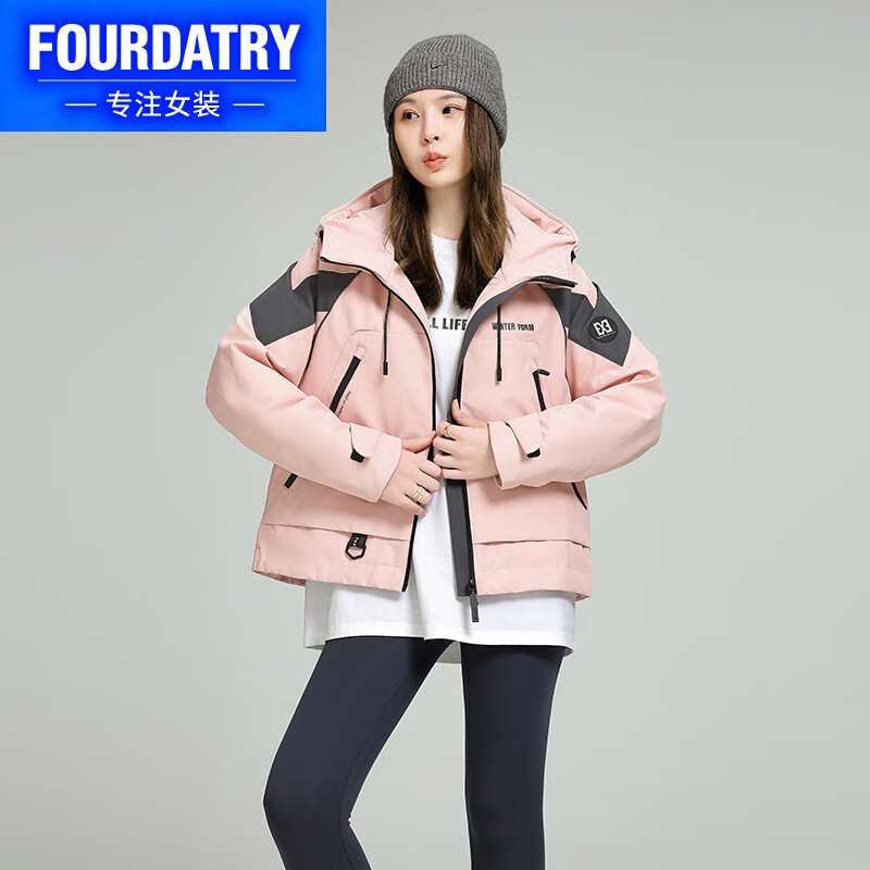 FOURDATRY2025�궬���������ƽ�����޷�Ů�̿�ײɫƴ�ӼӺ�����С����6610 ���ķ�ɫ L (130-160��)