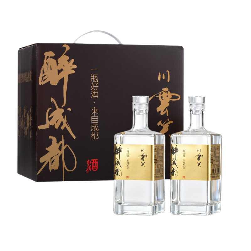 川云笑醉成都白酒粮食酒52度浓香型纯粮酒500ml固态发酵口粮酒自饮聚会 【整箱】52度 500ml*6瓶赠3个礼袋 京东折扣/优惠券