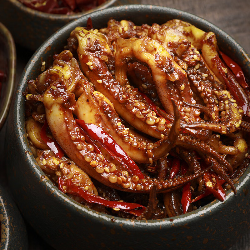 冷幫主冷吃麻辣大魷魚須即食海鮮熟食香辣休閑下飯小零食100g 麻辣魷魚須*1袋 100g