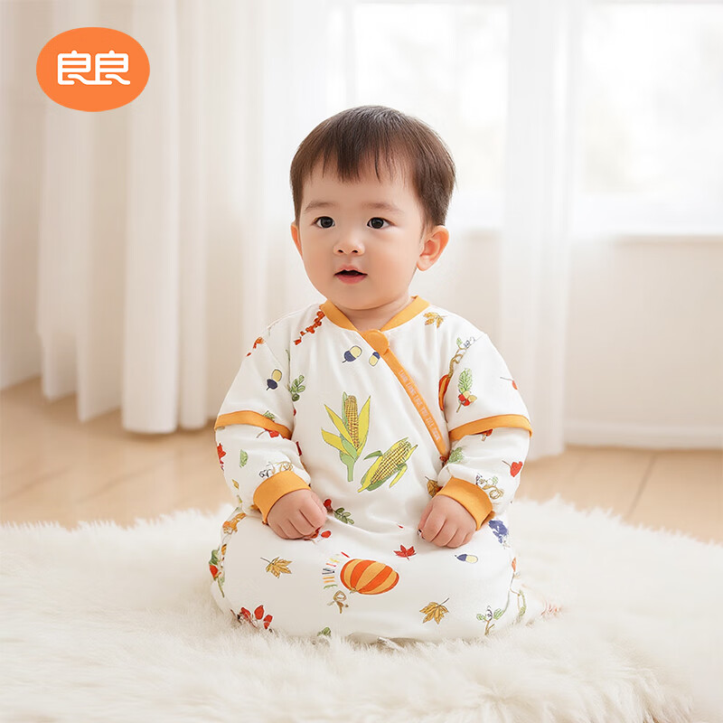 良良【粉丝专属】婴儿秋冬加厚夹棉宝宝可拆袖棉儿童防踢被包裹式睡袋 【一体-南瓜·40g】80码 身高75-85cm 80cm（身高75-85cm）1-2岁