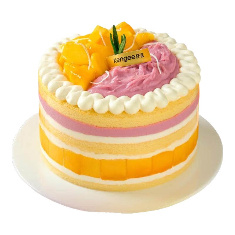仟吉芋泥芒果裸胚生日蛋糕新鮮兒童禮物祝壽父母武漢同城配送 6英寸 6英寸（推薦3-5人食用）
