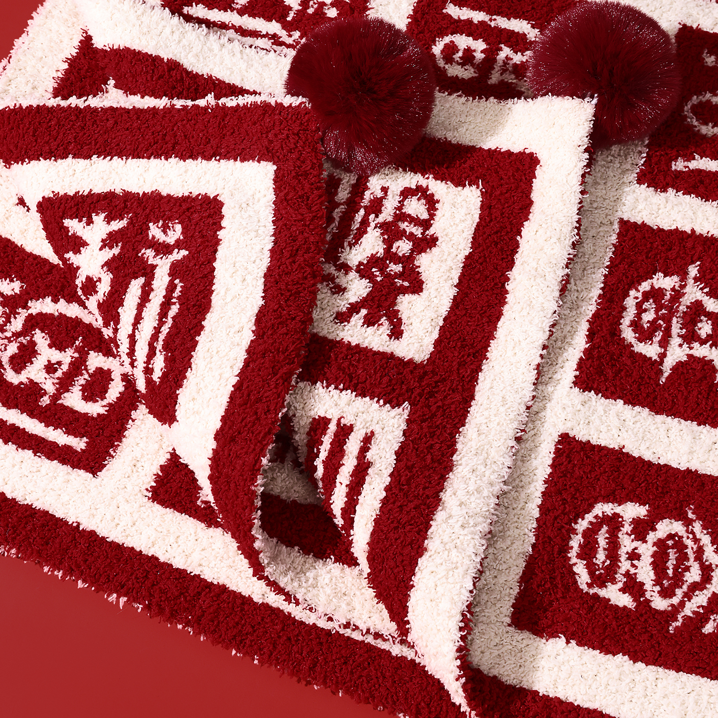 上新了文创 故宫百喜毯沙发盖毯 结婚订婚新人毯送闺蜜新婚礼物 相逢见禧