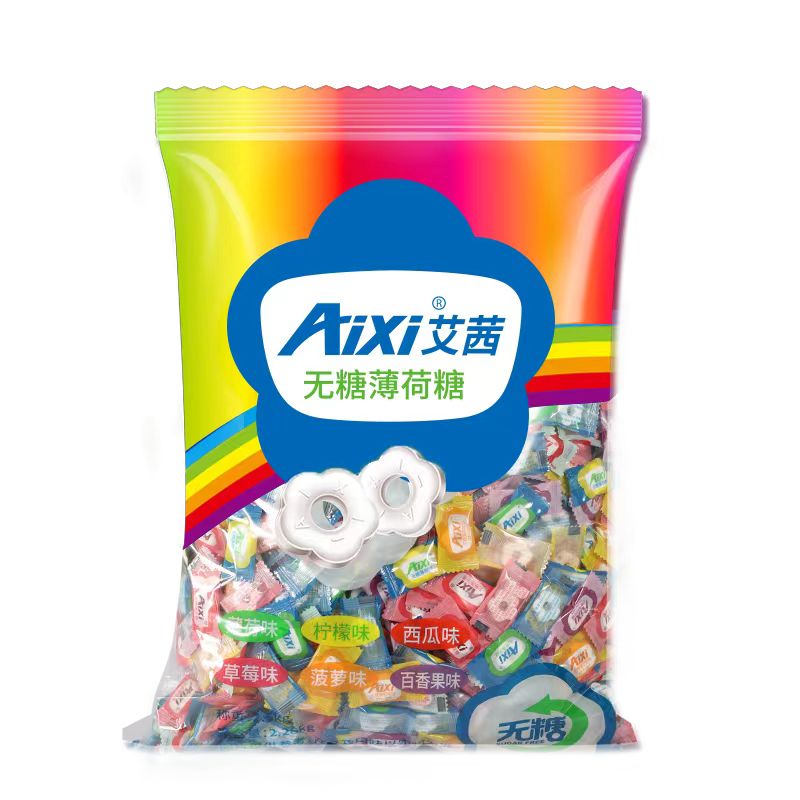 Aixi无糖薄荷糖商务招待批发办公网红糖散装强劲清凉口香糖门店 aixi150g约100粒(6口味混合装)