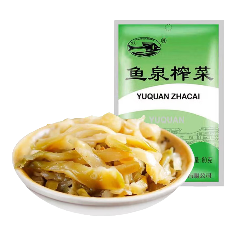 魚泉美味榨菜下飯菜配粥小菜航空咸菜重慶特產(chǎn) 80g*1袋