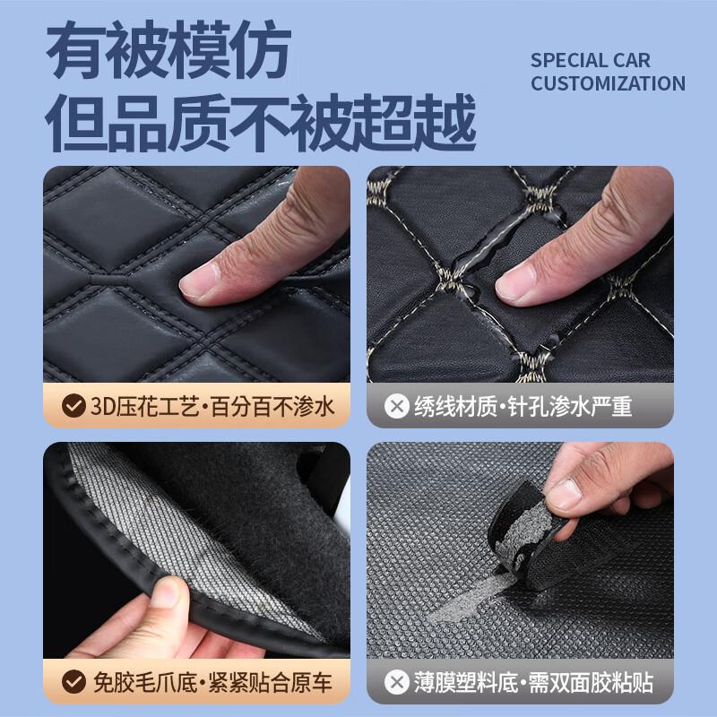 奇狐方程豹钛7后备箱垫全包围方程豹钛7尾箱垫汽车内饰改装用品配件 雪隐灰【360°航空软包】 方程豹钛7