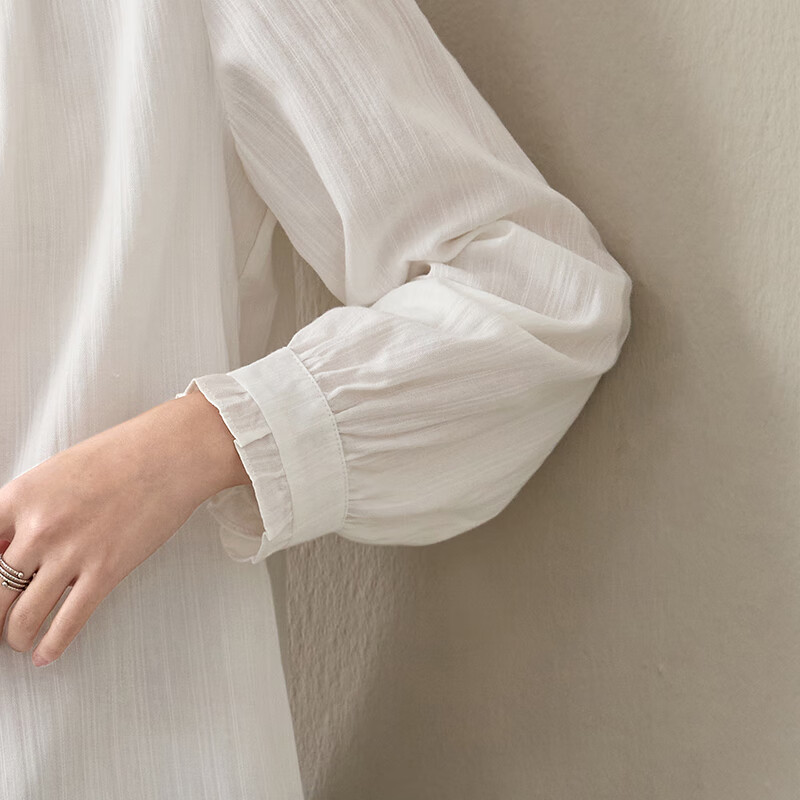 子牧棉麻2025秋冬装 女文艺百搭木耳边白衬衫长袖叠衬衣宽松上衣1628 白色 L (建议115-125斤) 子牧棉麻2025秋冬装 女文艺百搭木耳边白衬衫长袖叠衬衣宽松上衣1628 白色 L (建议115-125斤)