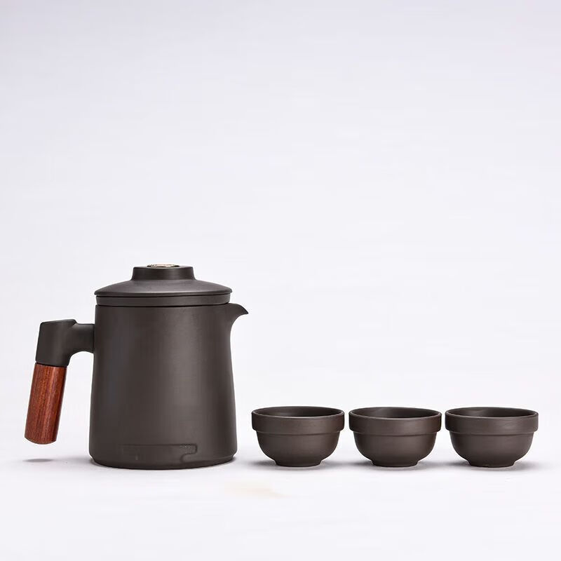 家用茶壶一壶四杯旅行办公室整套陶瓷茶具 紫砂快客杯 4杯