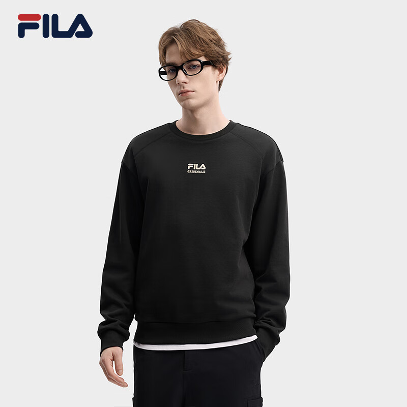 FILA 斐乐官方男子套头卫衣2026春新款时尚休闲宽松纯棉针织上衣